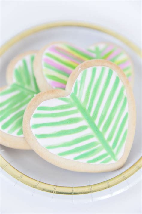 Lilly Pulitzer Inspired Palm Leaf Heart Cookies Recipe Lilly