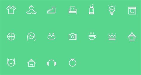 Free Set Of Vector White Category Icons Titanui
