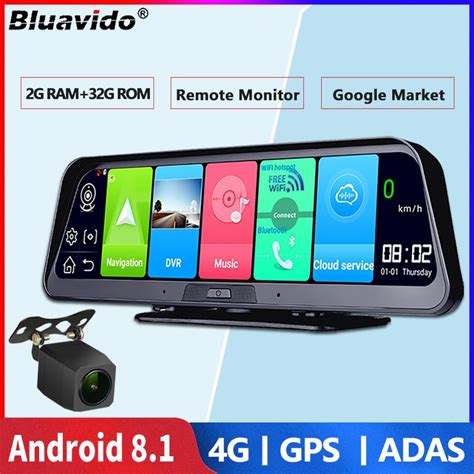 Bluavido C Mera De Carro Ips Dvr Gps G Android Adas Hd P Dash Cam Lente Dupla