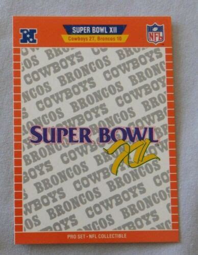 1989 Pro Set Super Bowl Xii Card Dallas Cowboys Vs Denver Broncos Ebay