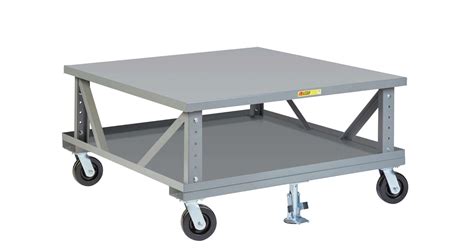 Ergonomic Adjustable Height Mobile Pallet Stand With Lower Deck