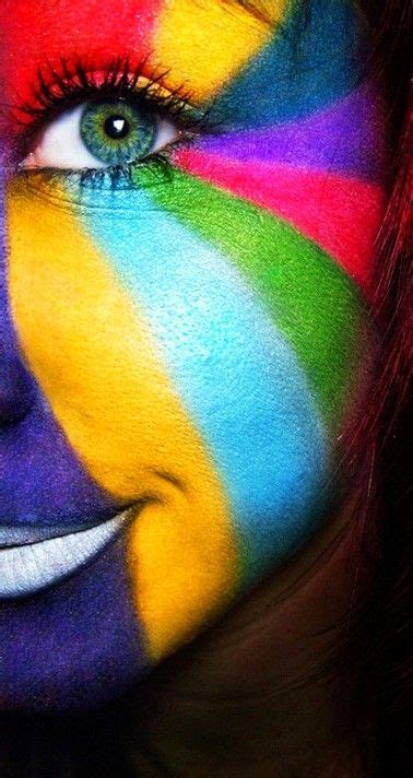♥ Rainbow Face Paint Rainbow Face Body Painting Color Of Life
