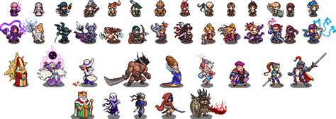 All The Finished Heroes Pixel Art Characters Pixel Art Indie Game Art