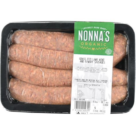 Belmore Nonnas Lamb Organic Sausages Mint Wholefoods House Online