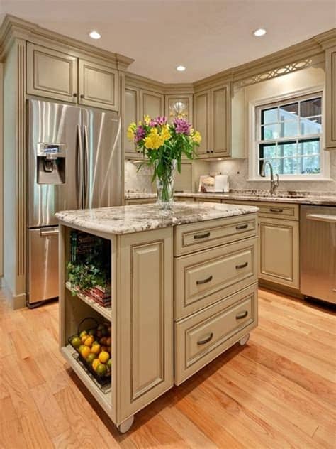 Kitchen design with small island. 48 Amazing space-saving small kitchen island designs
