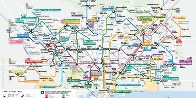 Mappa Della Metropolitana Di Barcellona Bcn Mappa Della Metropolitana