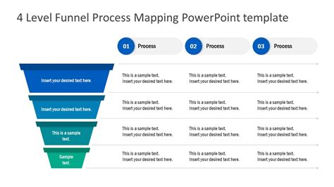 4 Level Funnel Process Mapping Powerpoint Template Slidemodel