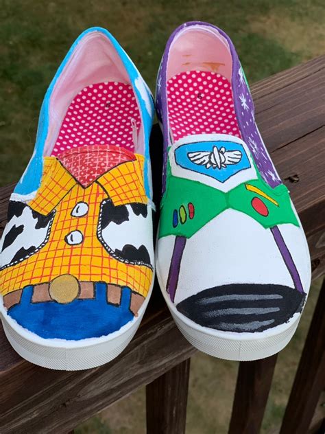 Woody And Buzz Hand Painted Shoes Etsy