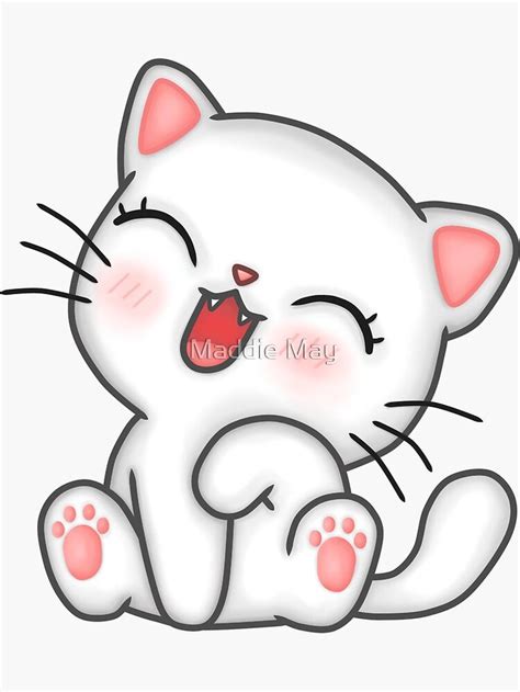 The Cutest Kitten Cat Ever Sticker By Martjfaulkner Dibujo Gato