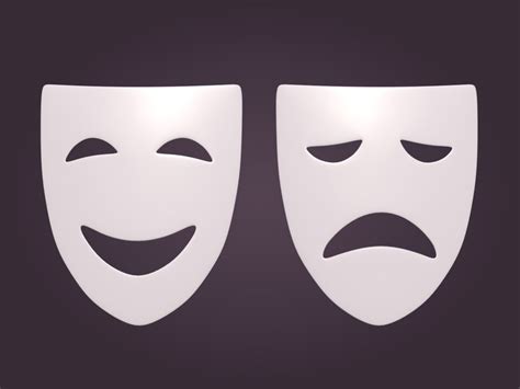 Zertifikat Abstoßen Gebogen Happy Sad Theatre Masks Ruhe Ich Möchte