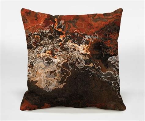 Pillow Covers, Hammered Copper - Abstract Art Home | Brown accent