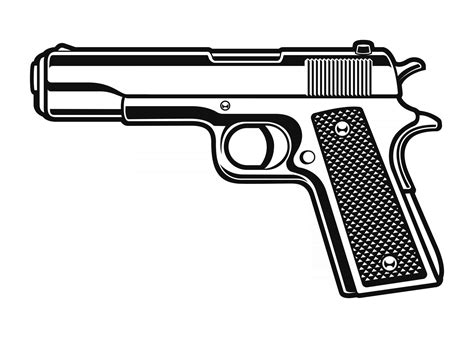 A Black And White Illustration Of A Gun 2641449 Vector Art At Vecteezy