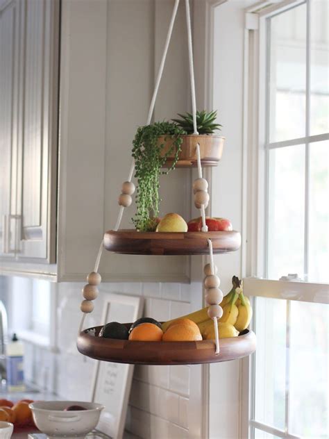 Don't want to keep temptation on hand? Wooden Hanging Fruit Basket | DIY | Fruit baskets diy, Home decor baskets, Hanging fruit baskets