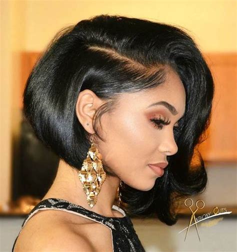 Such an interesting combination of hairstyle which has high long features of a layered haircut at the front and deep short. 60 Showiest Bob Haircuts for Black Women