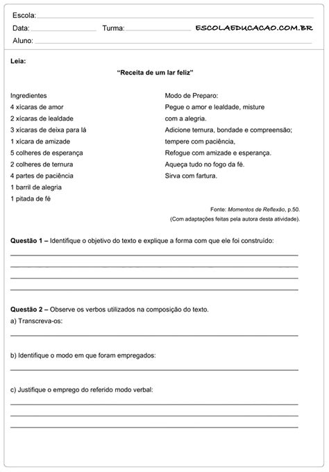 Interpretação De Texto 8º Ano