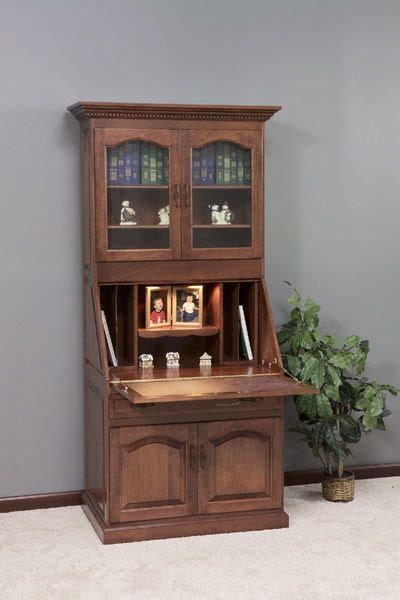 Desk features drop down desk top with 4 side cubbies and 1 large center cubby. Executive Deluxe Secretary Desk From DutchCrafters Amish ...