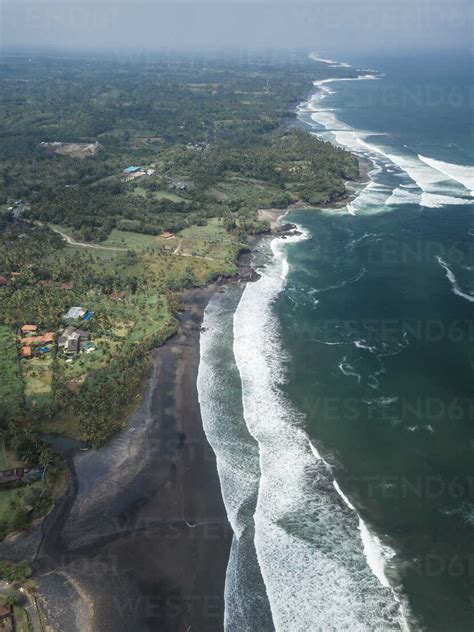 Indonesia Bali Aerial View Of Balian Beach Stock Photo