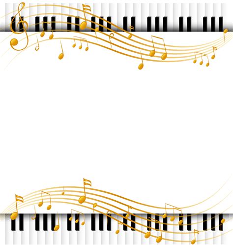 Border Template With With Piano Keyboards And Musicnotes 362907 Vector