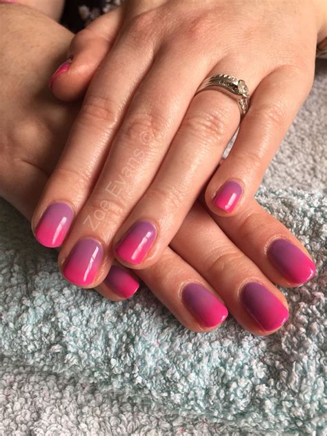 Summer Ombré Nails Cnd Shellac In Lilac Longing With Lecente Neon Pink