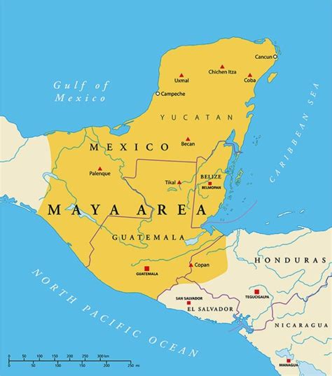 Civilización Maya Áreas De Cultura Maya Y Prevalencia © Shutterstock
