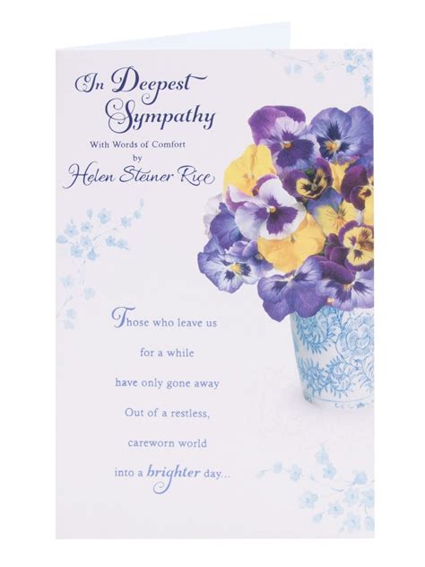 Beautiful Pansy Sympathy Card Beautiful Greeting Cards