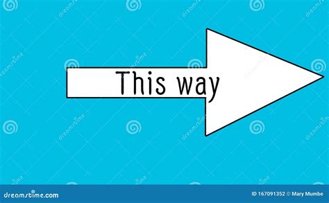 This Way Sign On A Light Blue Background Stock Illustration