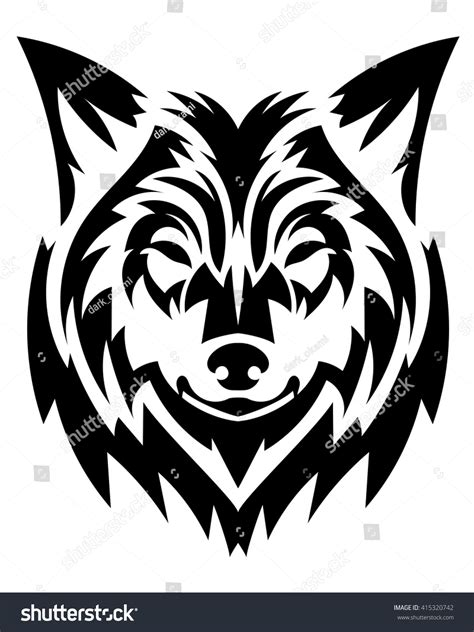 Beautiful Wolf Tattoovector Wolfs Head Design Vector De Stock Libre