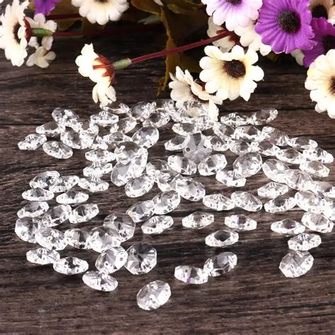 100pcsbag 10mm Clear K9 Crystal Octagonal Beads Crystal Chandelier