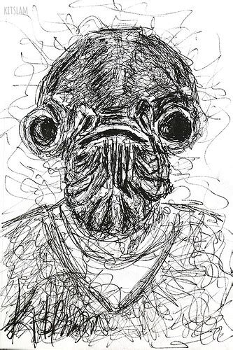Star Wars Scribble Drawings Of Admiral Ackbar Scribble Dra Flickr