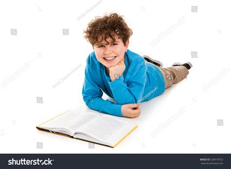Boy Lying Reading Book Stock Photo 520619752 Shutterstock