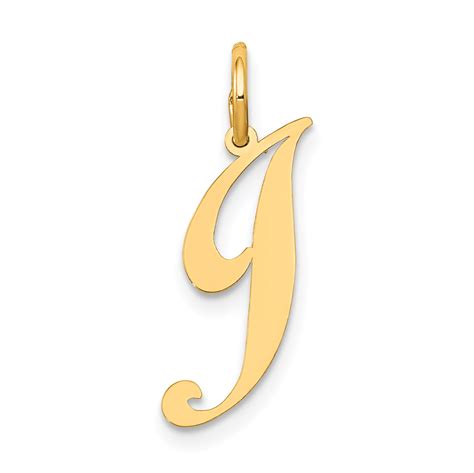 Icecarats 14k Yellow Gold Small Script Letter J Initial Monogram Name