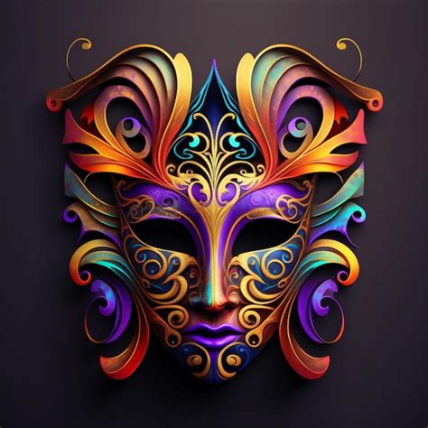 Premium Photo Colorful Venetian Carnival Mask