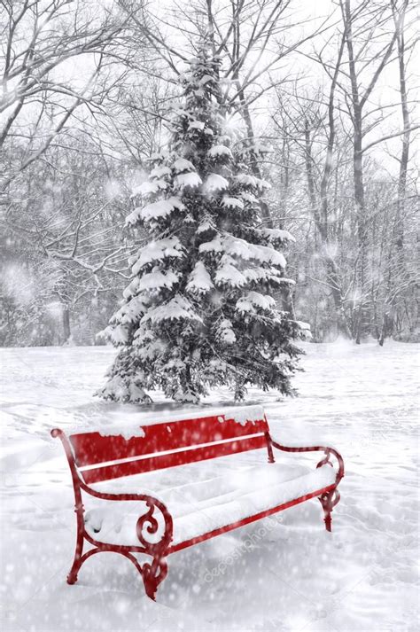 Winter Scene Background Black And White With Red Element