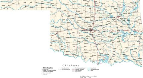 Oklahoma State Map In Fit Together Style To Match Other States