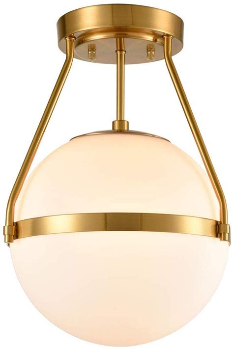 Holkirt Mid Century Modern Globe Semi Flush Mount Ceiling Light Fixture