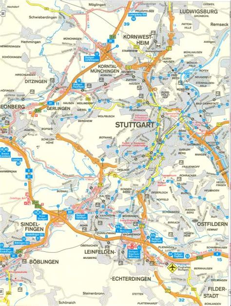 Яндекс, google, 2гис, bing, openstreet. Германия, карта Штутгарта. Транспортная карта-схема города ...