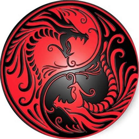 Red Ying Yang Dragons Red Dragon Tattoo Yin Yang Art Yin Yang Designs