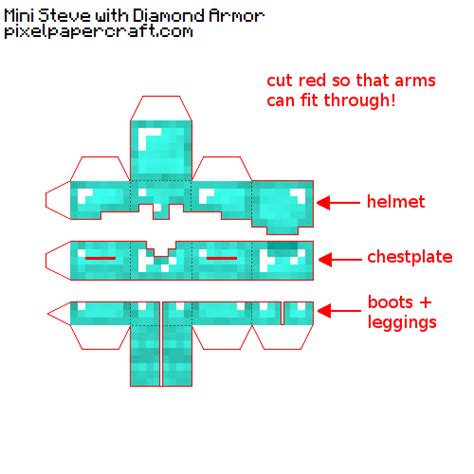 Papercraft Mini Diamond Armor Fixed Mini Iron Minecraft Crafts