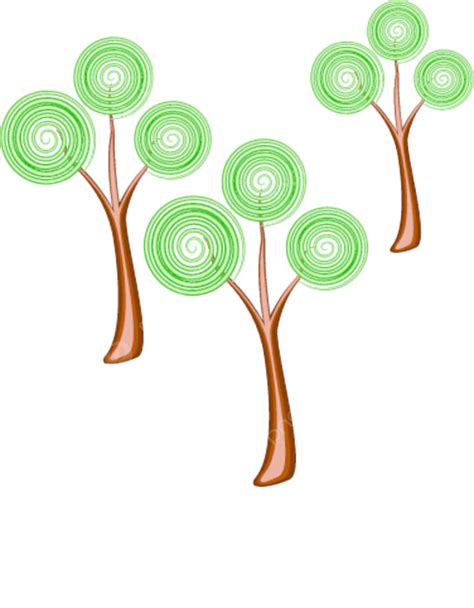 Abstract Tree Group In A Park Or Forest Depicted In Vector Format