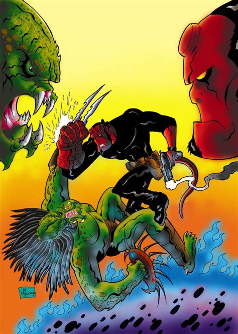 Hellboy Vs Predator Color By Krollo On Deviantart