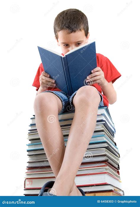 Reading A Book Stock Image Image Of School Stack Young 6458303