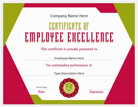 5 Best Certificates Of Employee Excellence Professional Certificate