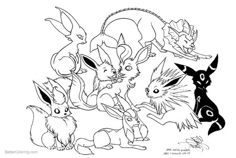 Baby Pokemon Eevee Evolutions Coloring Pages