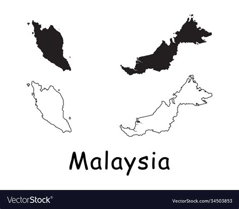Malaysia Map Royalty Free Vector Image Vectorstock