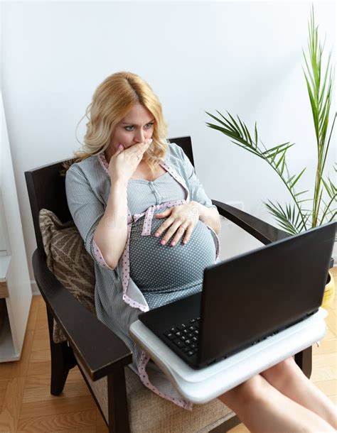 Shocking News For Beautiful Pregnant Woman Stock Photo Image Of Learn