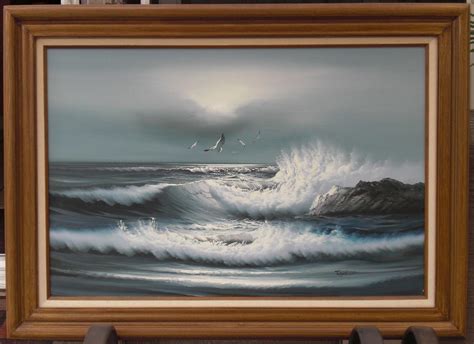 Framed Seascape By Taylor Original Oil On Canvas Painting 44 X 32