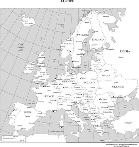 Map Of Europe Black And White Printable Printable Wor