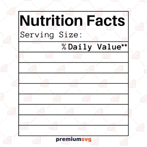 Nutrition Facts Svg Cut Files Instant Download Premiumsvg