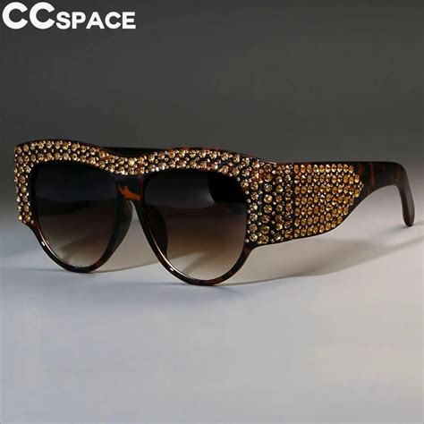 buy luxury square sunglasses women oversized rhinestone frame bling diamond