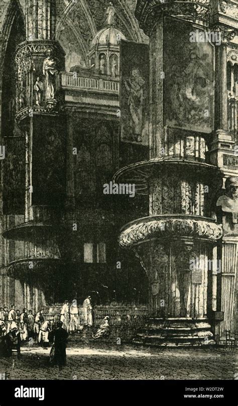Interior Of Milan Cathedral 1890 Creator Unknown Stock Photo Alamy